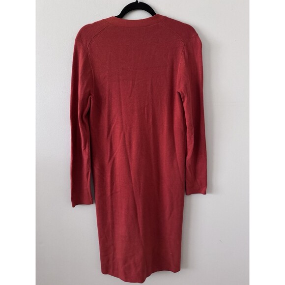 Ann Taylor Orange Button Front Long Cardigan Sweater Size Medium - Picture 2 of 6